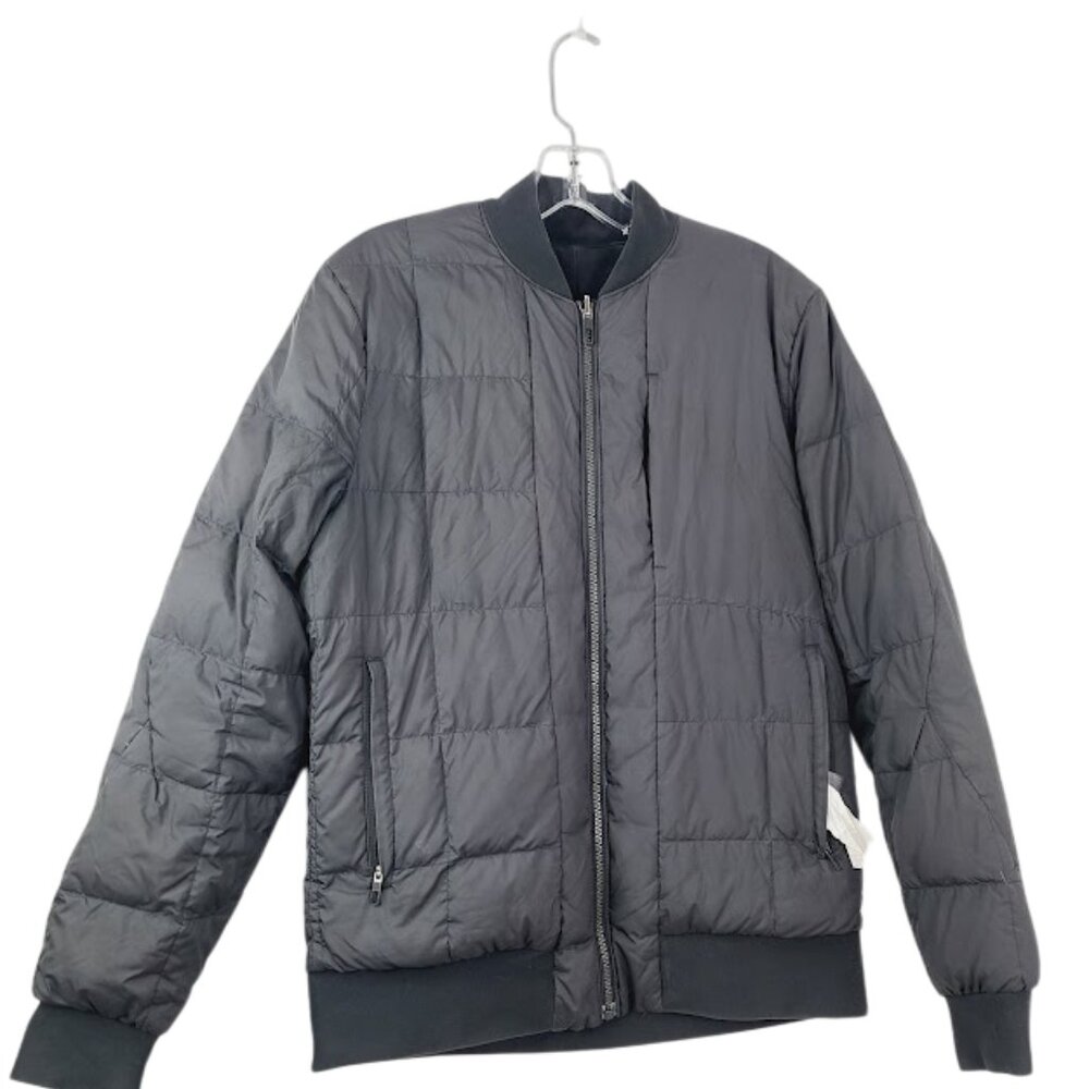 Lululemon Men's Black Padded Long Sleeve Grids‎ Puffed Bomber Jacket Size 8